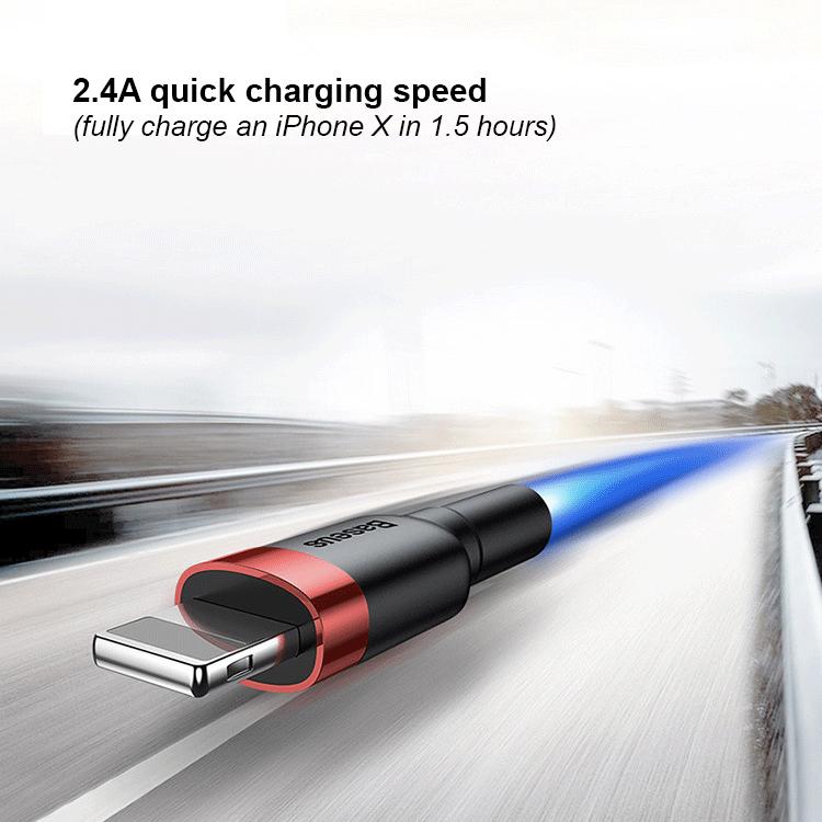Baseus Premium Nylon Braided Lightning Cable (for iPhone) - Happiness Idea