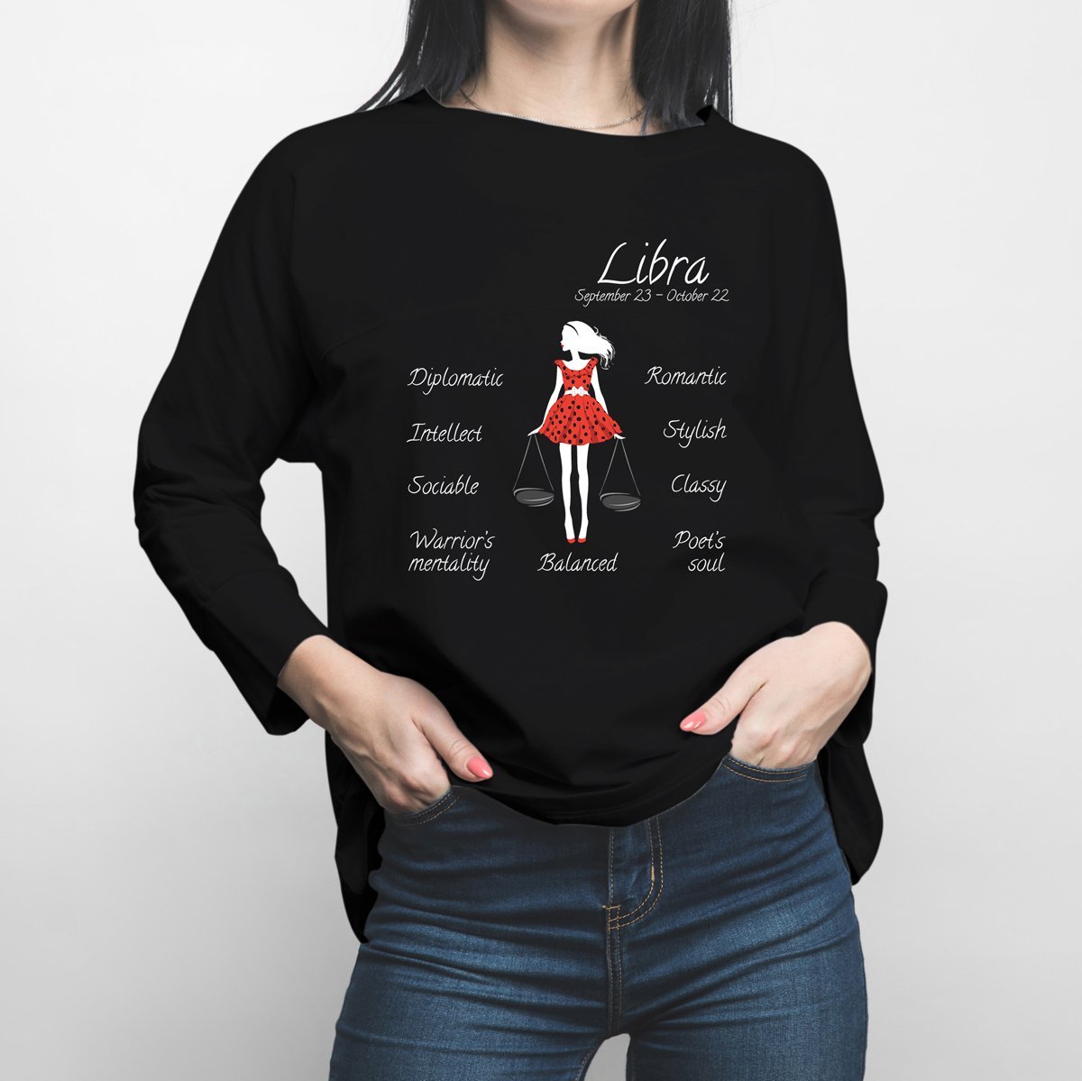 Horoscope Libra Long Sleeve Shirt - Happiness Idea