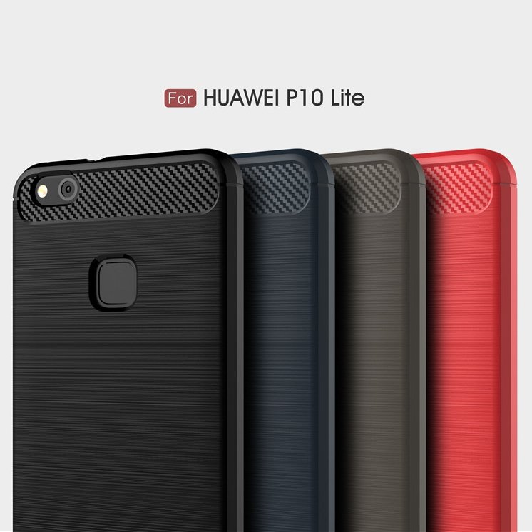 Huawei P10 Lite Brushed Carbon Fiber Design Case - Happiness Idea