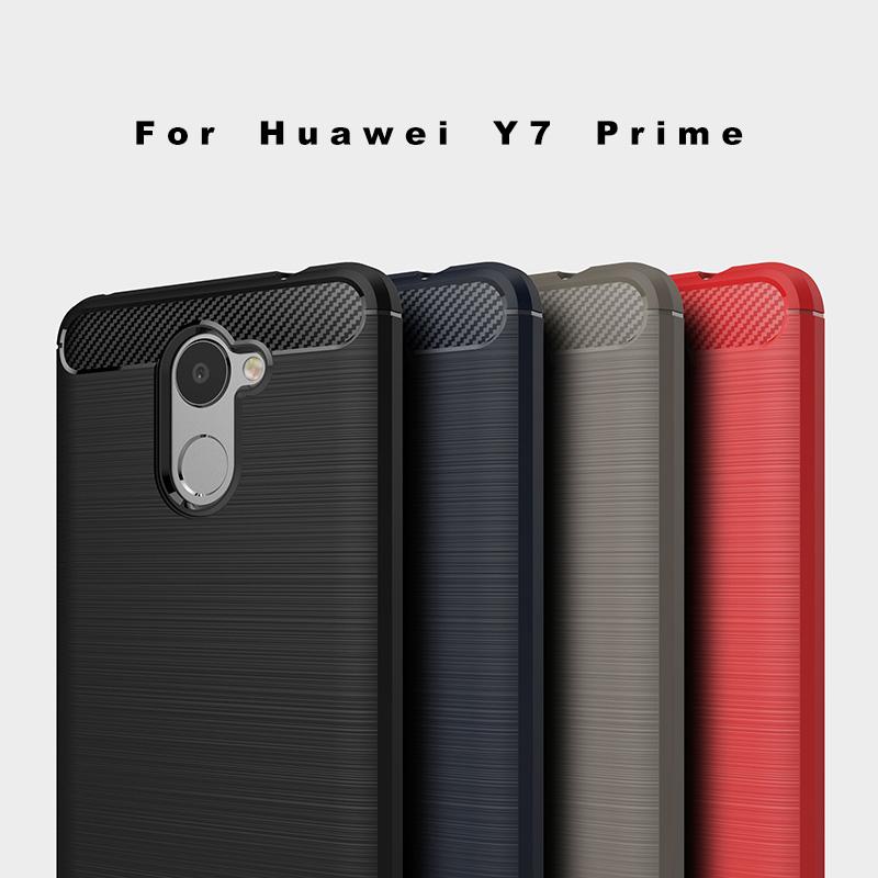 Huawei Y7 Prime Brushed Carbon Fiber Design Case - Happiness Idea