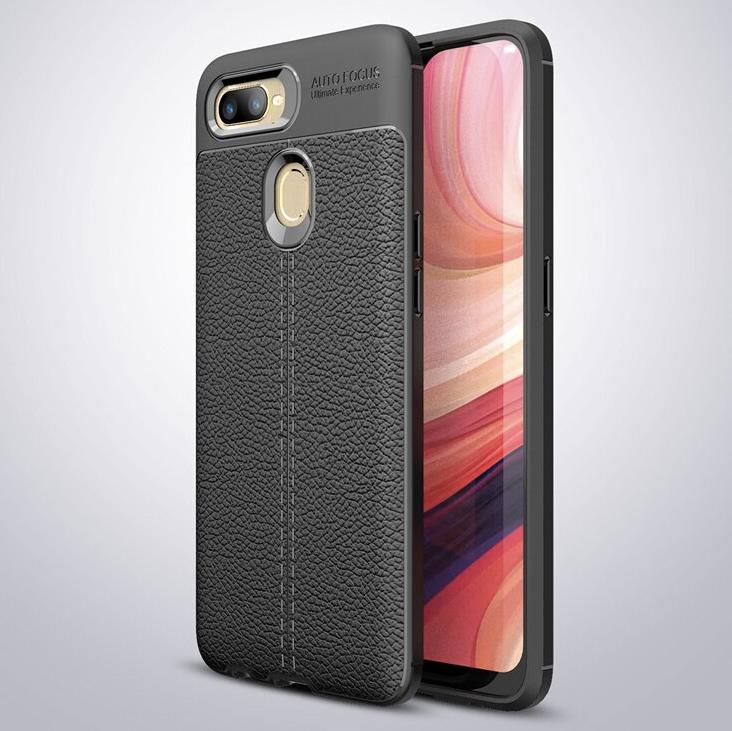 Oppo A7 Leather Design TPU Case - Happiness Idea