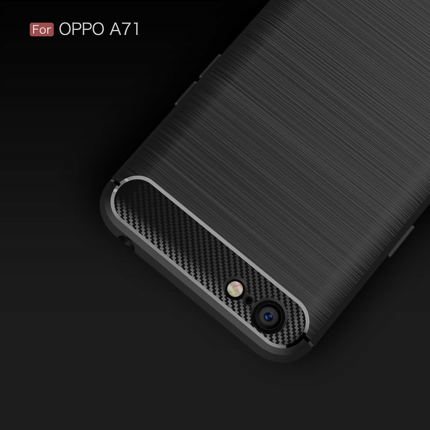 Oppo A71 Brushed Carbon Fiber Design Case - Happiness Idea