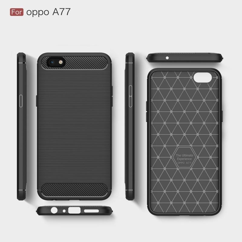 Oppo A77 Brushed Carbon Fiber Design Case - Happiness Idea