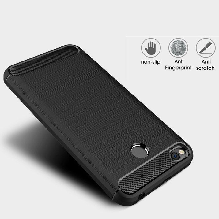 Xiaomi Redmi 4X Brushed Carbon Fiber Design Case - Happiness Idea