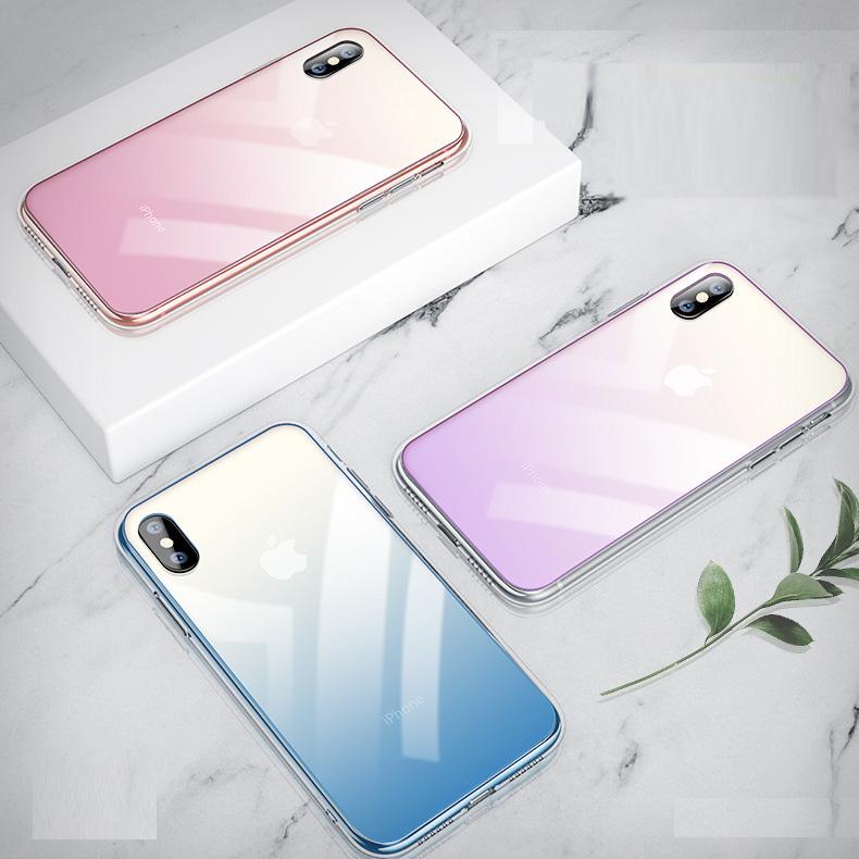 Gradient Glass Case (For white / silver colour iPhone only) - Happiness Idea