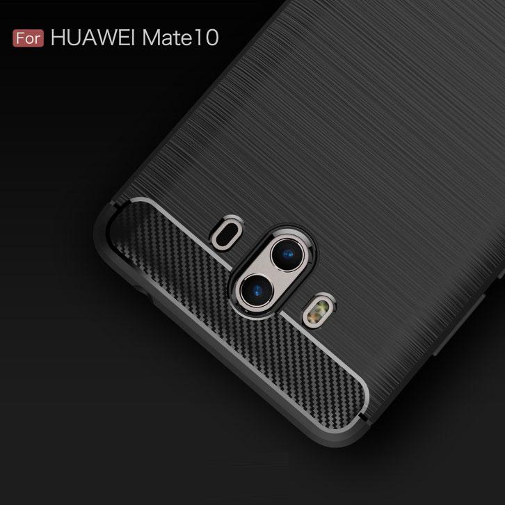 Huawei Mate 10 Brushed Carbon Fiber Design Case - Happiness Idea