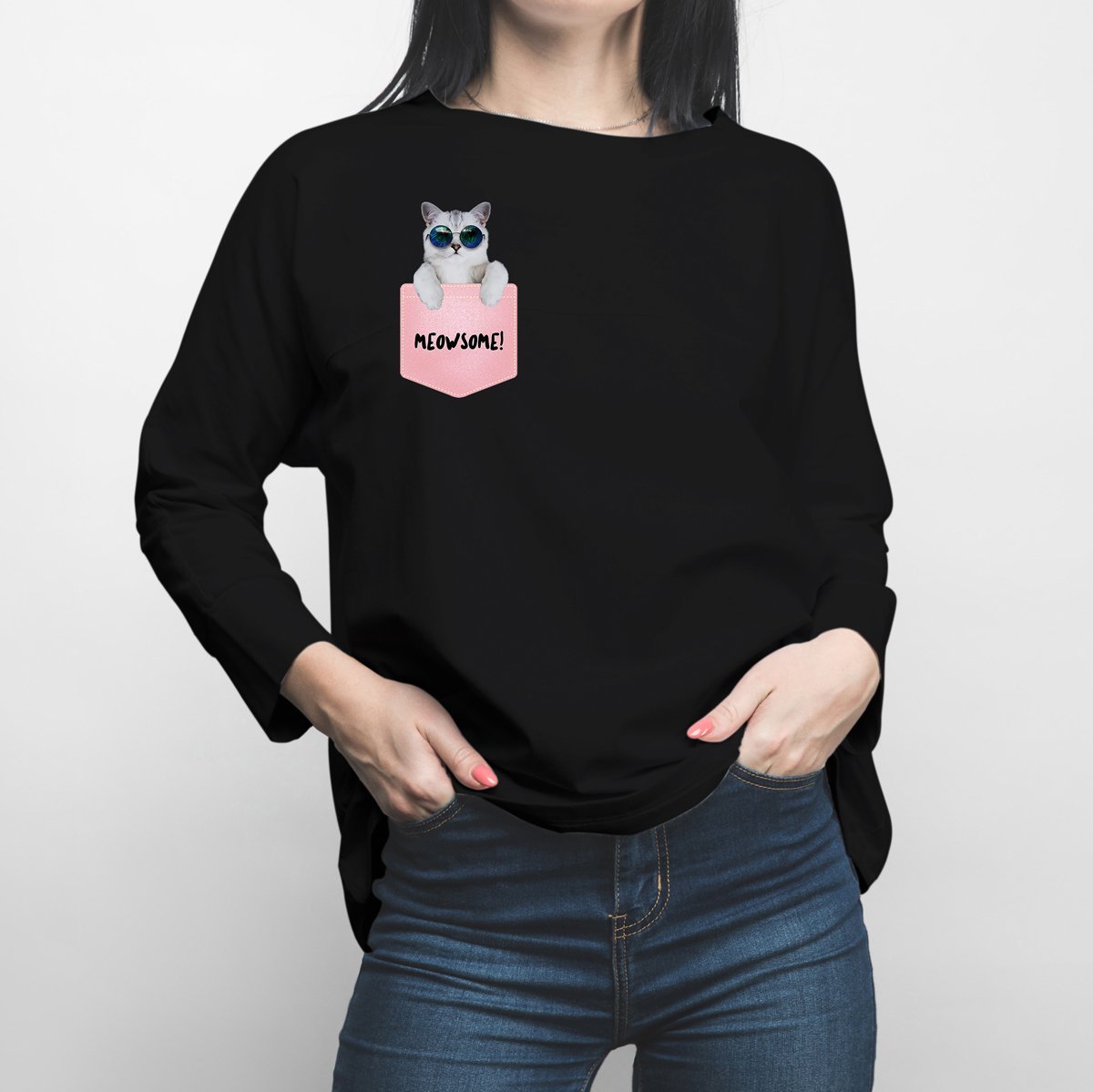 Meowsom Long Sleeve Shirt - Happiness Idea