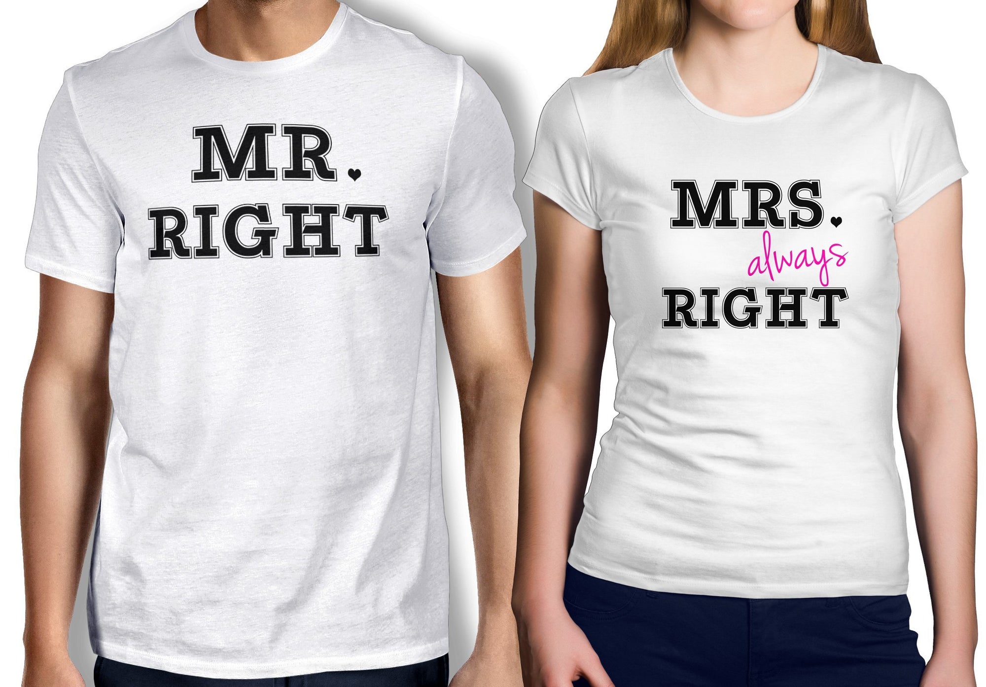 Mr & Mrs Right Couple Shirts - Happiness Idea