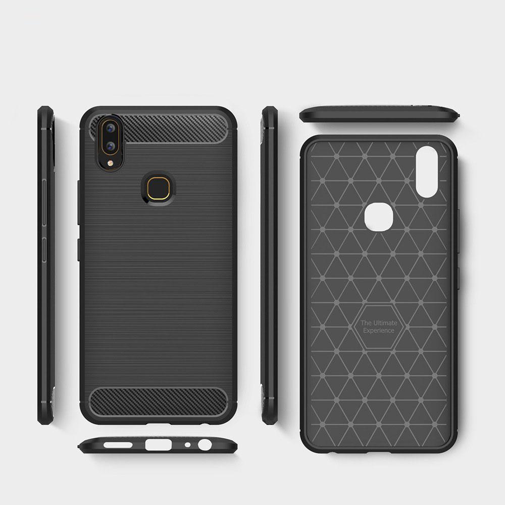 Vivo V9 Brushed Carbon Fiber Design Case - Happiness Idea