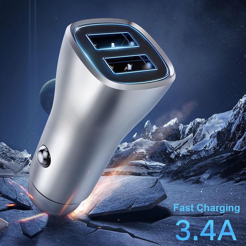 Yoobao Dual-Port USB Car Charger - Happiness Idea